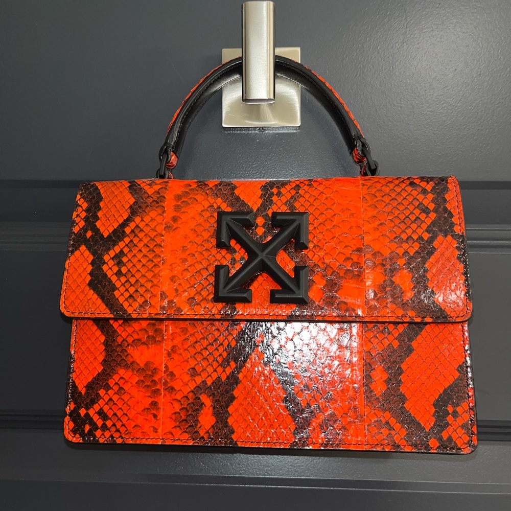 Off-White Jitney 1.4 Leather Top Handle Bag